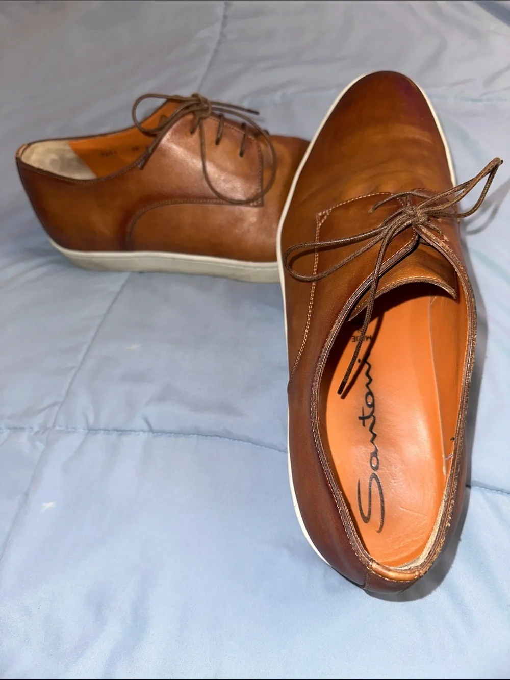 Santoni Brown Leather  Sneakers  shoes Men’s   2491   15 D 13